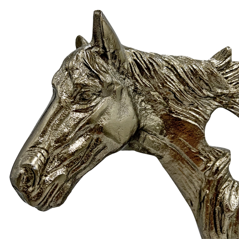 Pemberly Row Decorative Handmade Aluminum Horse Outline Sculpture in Bronze