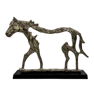 Pemberly Row Decorative Handmade Aluminum Horse Outline Sculpture in Bronze