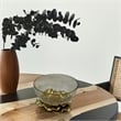 Pemberly Row 9-inch Wide Decorative Handmade Aluminum and Glass Round Bowl Brown