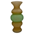 Pemberly Row Set of 2 Handmade Glass Bubble Flower Vases in Green and Brown