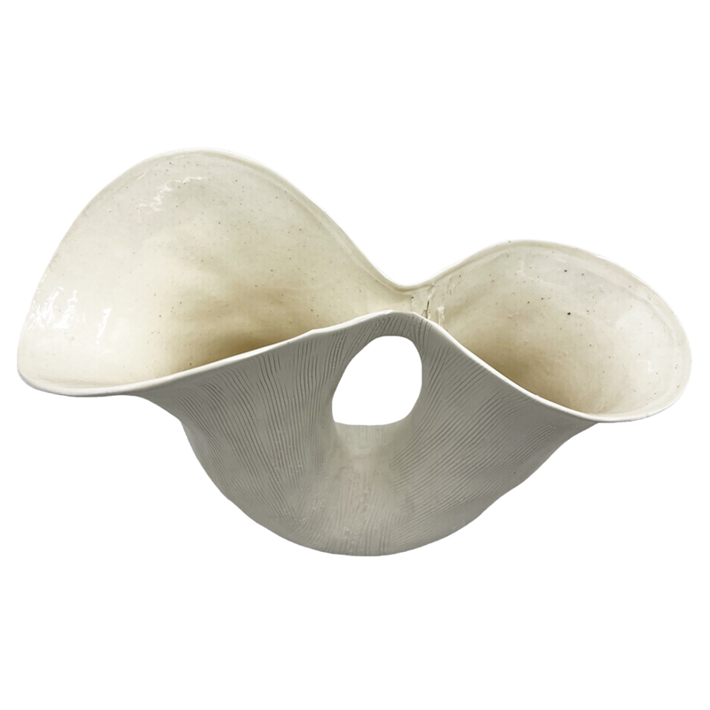 Pemberly Row Modern / Contemporary White Ceramic Vase in White