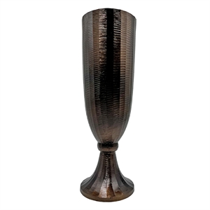 Pemberly Row 16-inch Tall Decorative Handmade Aluminum Goblet Flower Vase Bronze