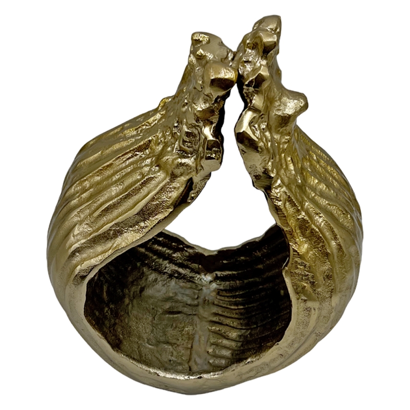 Pemberly Row Decorative Handmade Aluminum Modern Flower Sculpture in Gold