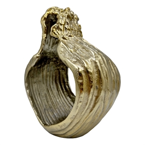 Pemberly Row Decorative Handmade Aluminum Modern Flower Sculpture in Gold