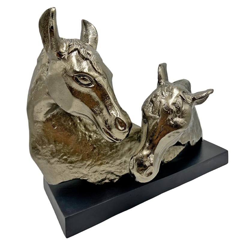 Pemberly Row 18-inch Wide Handmade Aluminum Abstract Horse Sculpture in Bronze