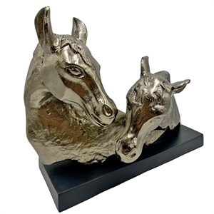 Pemberly Row 18-inch Wide Handmade Aluminum Abstract Horse Sculpture in Bronze