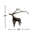 Pemberly Row Decorative Handmade Aluminum Abstract Modern Deer Sculpture Bronze