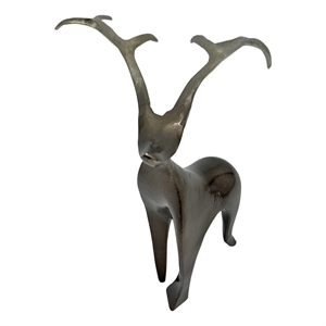 Pemberly Row Decorative Handmade Aluminum Abstract Modern Deer Sculpture Bronze