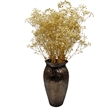 Pemberly Row 13-inch Tall Aluminum Decorative Flower Vase with Wood Bark Pattern