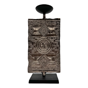 Pemberly Row Decorative Handmade Aluminum Artistic Candle Holder in Bronze