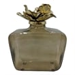 Pemberly Row Decorative Handmade Aluminum & Glass Perfume Bottle Sculpture Gold