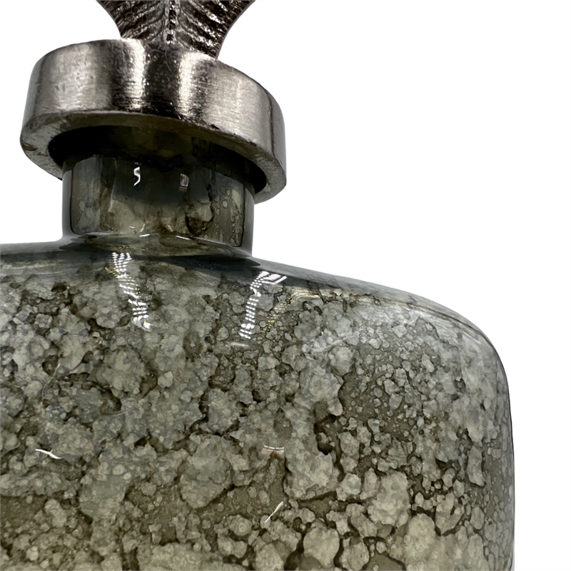 Pemberly Row 14-inch Tall Handmade Aluminum and Glass Bottle Sculpture in Gold