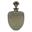 Pemberly Row 14-inch Tall Handmade Aluminum and Glass Bottle Sculpture in Gold
