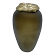 Pemberly Row Decorative Handmade Aluminum and Glass Jug Flower Vase in Bronze