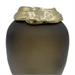 Pemberly Row Decorative Handmade Aluminum and Glass Jug Flower Vase in Bronze