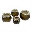 Pemberly Row Set of 4 Decorative Handmade Aluminum Gold and Brown Flower Vases