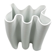 Pemberly Row Contemporary 10-inch White Ceramic Vase in White