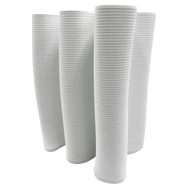 Pemberly Row Contemporary 10-inch White Ceramic Vase in White