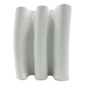 Pemberly Row Contemporary 10-inch White Ceramic Vase in White