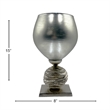 Pemberly Row Decorative Handmade Aluminum Modern Goblet Style Flower Vase Gray