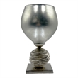 Pemberly Row Decorative Handmade Aluminum Modern Goblet Style Flower Vase Gray