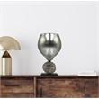 Pemberly Row Decorative Handmade Aluminum Goblet Style Flower Vase in Gray