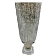 Pemberly Row 16-inch Tall Modern Aluminum and Glass Decorative Flower Vase Grey