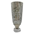 Pemberly Row 16-inch Tall Modern Aluminum and Glass Decorative Flower Vase Grey