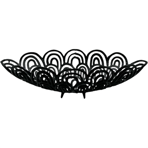 Pemberly Row 25&quot Aluminum Long Decorative Metal Bowl in Black