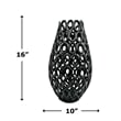 Pemberly Row 16-inch Tall Decorative Handmade Aluminum Bud Flower Vase in Black