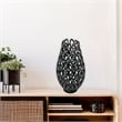 Pemberly Row 16-inch Tall Decorative Handmade Aluminum Bud Flower Vase in Black