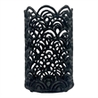 Pemberly Row Set of 3 Aluminum Hurricane Candle Holder in Black