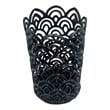 Pemberly Row Set of 3 Aluminum Hurricane Candle Holder in Black