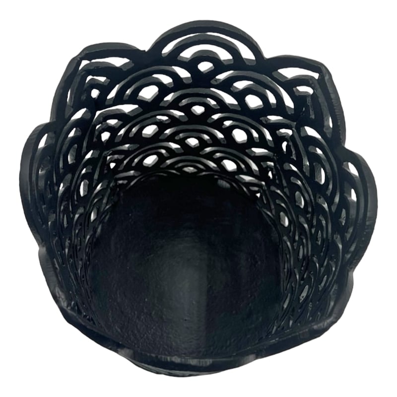 Pemberly Row Set of 3 Aluminum Hurricane Candle Holder in Black