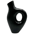 Pemberly Row 12-inch Tall Decorative Handmade Aluminum Jug Flower Vase in Black