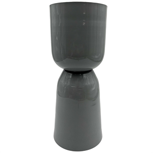 Pemberly Row 15-inch Tall Decorative Handmade Iron Stylish Flower Vase in Grey