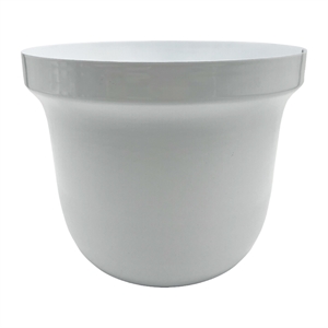 Pemberly Row 8-inch Wide Decorative Handmade Iron Round Flower Vase in White