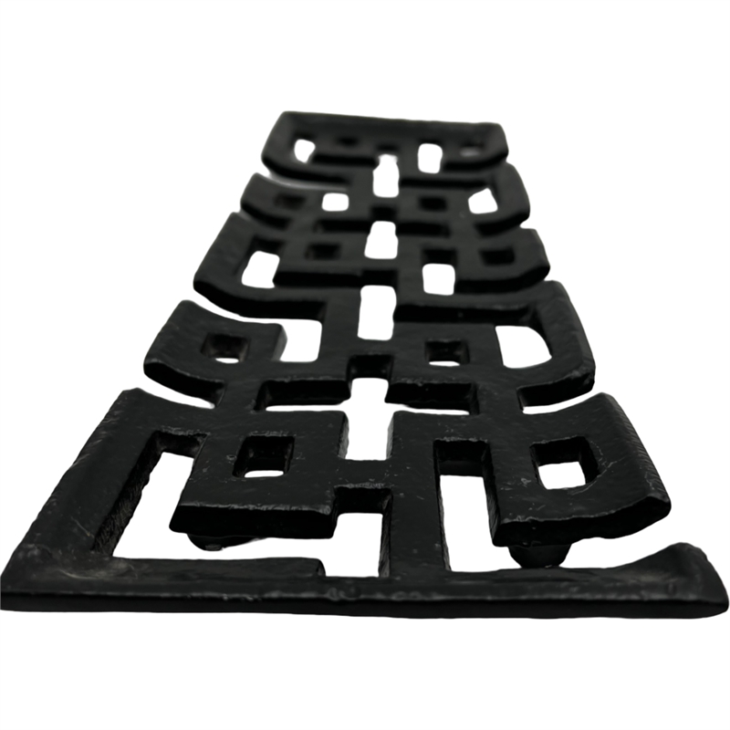 Pemberly Row 16-inch Long Decorative Handmade Aluminum Modern Tray in Black