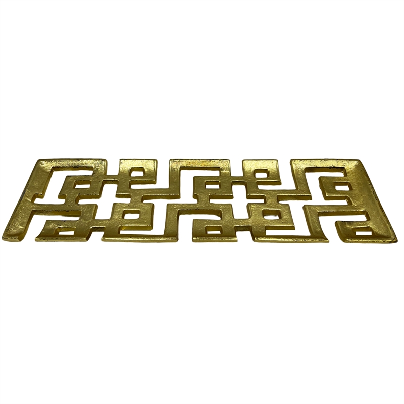 Pemberly Row 16-inch Long Decorative Handmade Aluminum Modern Tray in Gold