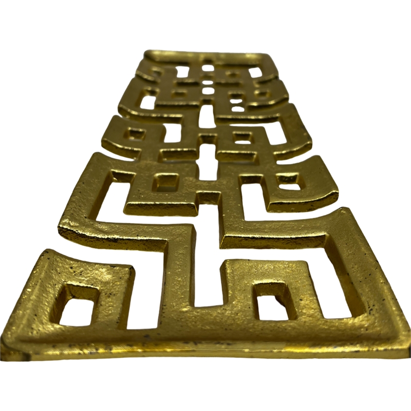 Pemberly Row 16-inch Long Decorative Handmade Aluminum Modern Tray in Gold
