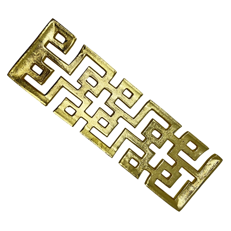 Pemberly Row 16-inch Long Decorative Handmade Aluminum Modern Tray in Gold