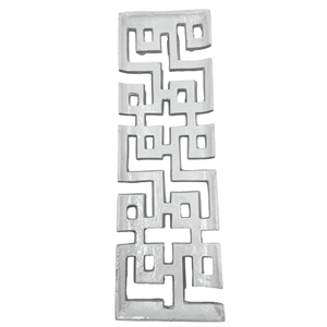 Pemberly Row 16-inch Long Decorative Handmade Aluminum Modern Tray in White