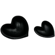 Pemberly Row Set of 2 Decorative Handmade Aluminum Heart Bowl in Black
