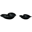 Pemberly Row Set of 2 Decorative Handmade Aluminum Heart Bowl in Black