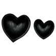 Pemberly Row Set of 2 Decorative Handmade Aluminum Heart Bowl in Black