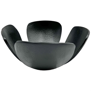 Pemberly Row 9-inch Wide Decorative Handmade Aluminum Clover Leaf Bowl in Black