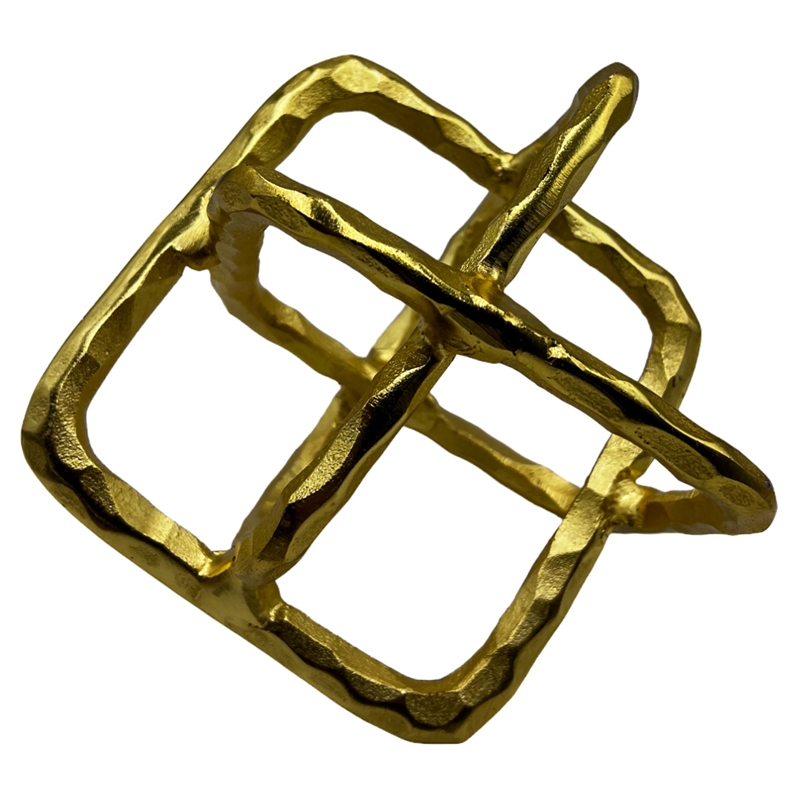 Pemberly Row 7.5-inch Decorative Handmade Aluminum Square Sculpture in Gold