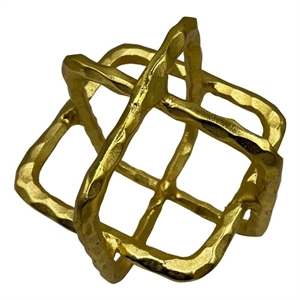 Pemberly Row 7.5-inch Decorative Handmade Aluminum Square Sculpture in Gold