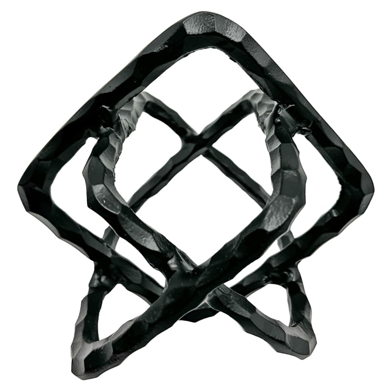 Pemberly Row 7.5-inch Decorative Handmade Aluminum Square Sculpture in Black