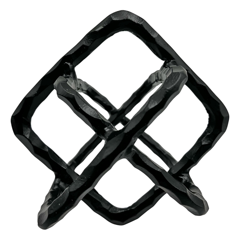 Pemberly Row 7.5-inch Decorative Handmade Aluminum Square Sculpture in Black